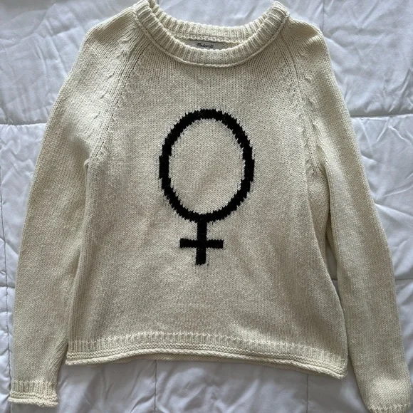 Madewell x Girls Inc. Female Symbol Keaton Pullover Sweater in Small - Picture 2 of 5